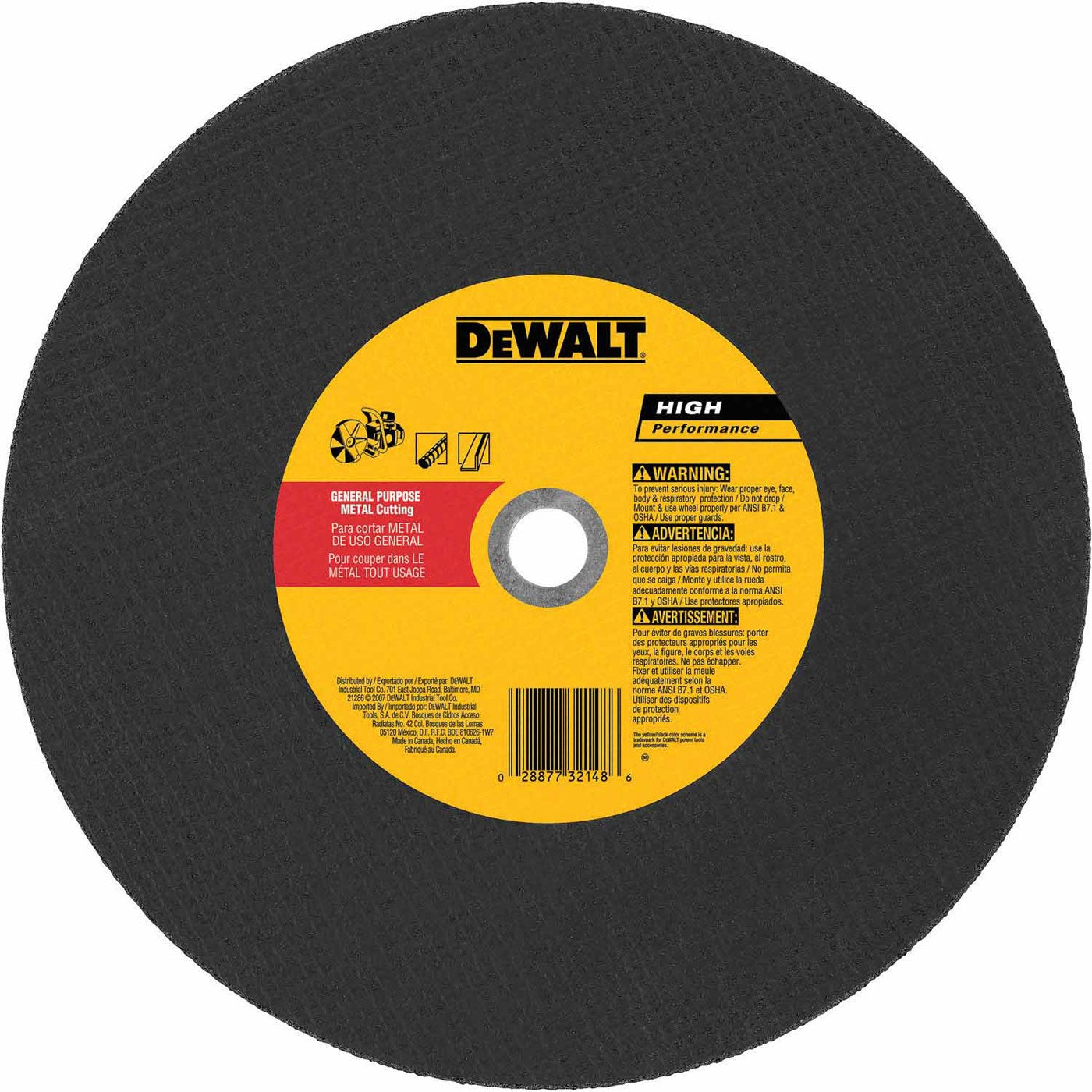 DEWALT 14" x 5/32" 20MM ARBOR GAS METAL CUT-OFF WHEEL (STIHL)